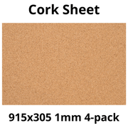 Cork Sheet - 915x305mm - 1mm - Décor and DIY - Pack of 4 - InStock