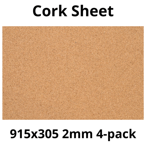 Cork Sheet - 915x305mm - 2mm - Décor and DIY - Pack of 4 - InStock