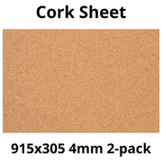 Cork Sheet - 915x305mm - 4mm - Décor and DIY - Pack of 2 - InStock