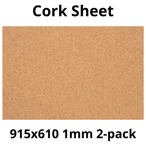 Cork Sheet - 915x610mm - 1mm - Décor and DIY - Pack of 2 - InStock