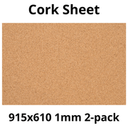 Cork Sheet - 915x610mm - 1mm - Décor and DIY - Pack of 2 - InStock