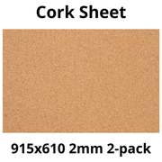 Cork Sheet - 915x610mm - 2mm - Décor and DIY - Pack of 2 - InStock