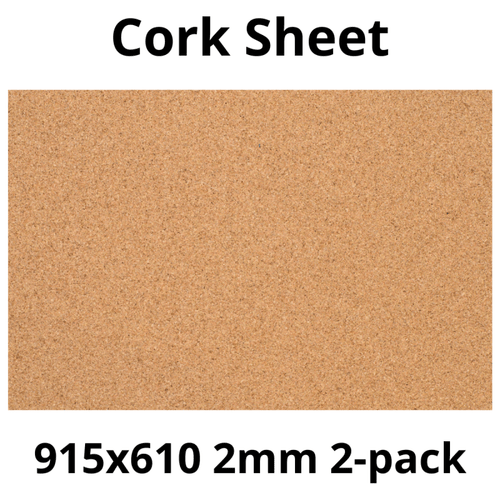 Cork Sheet - 915x610mm - 2mm - Décor and DIY - Pack of 2 - InStock