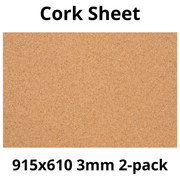 Cork Sheet - 915x610mm - 3mm - Décor and DIY - Pack of 2 - InStock
