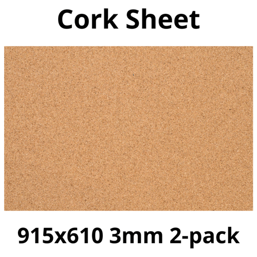 Cork Sheet - 915x610mm - 3mm - Décor and DIY - Pack of 2 - InStock