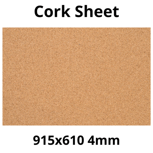 Cork Sheet - 915x610mm - 4mm - Décor and DIY - Pack of 1 - InStock