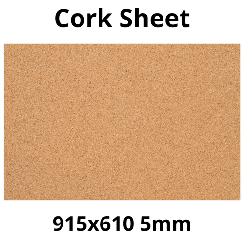 Cork Sheet - 915x610mm - 5mm - Décor and DIY - Pack of 1 - InStock
