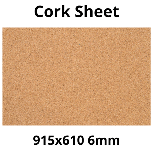 Cork Sheet - 915x610mm - 6mm - Décor and DIY - Pack of 1 - InStock