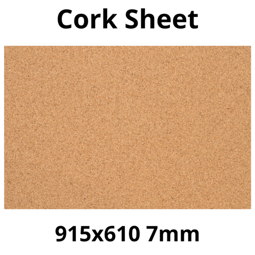 Cork Sheet - 915x610mm - 7mm - Décor and DIY - Pack of 1 - InStock