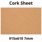 Cork Sheet - 915x610mm - 7mm - Décor and DIY - Pack of 1 - InStock
