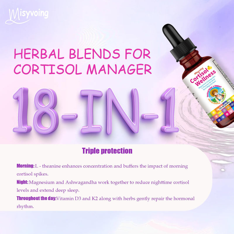 Misyvoing Cortisol Drops – 18-in-1 Detox for Women | Mood, Sleep & Focus