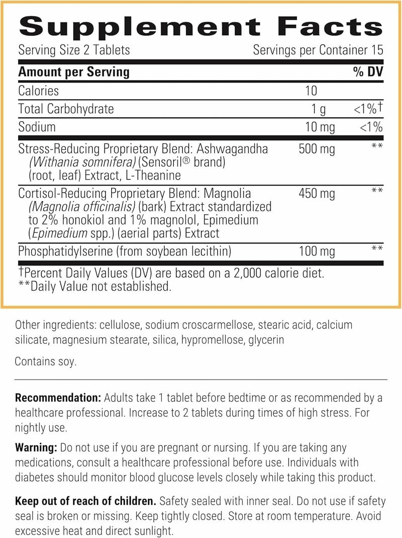 Integrative Therapeutics Cortisol Manager - Adrenal Health Support Supplement for Healthy Stress Response* - Vegan, Dairy-Free & Gluten-Free - 30 Tablets (15 Servings)