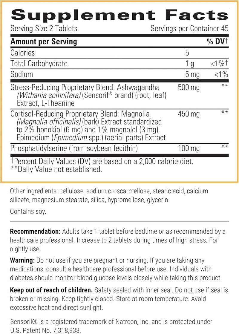 Integrative Therapeutics Cortisol Manager - Adrenal Health Support | Vegan, Dairy-Free & Gluten-Free | 90 Capsules (45 Servings)