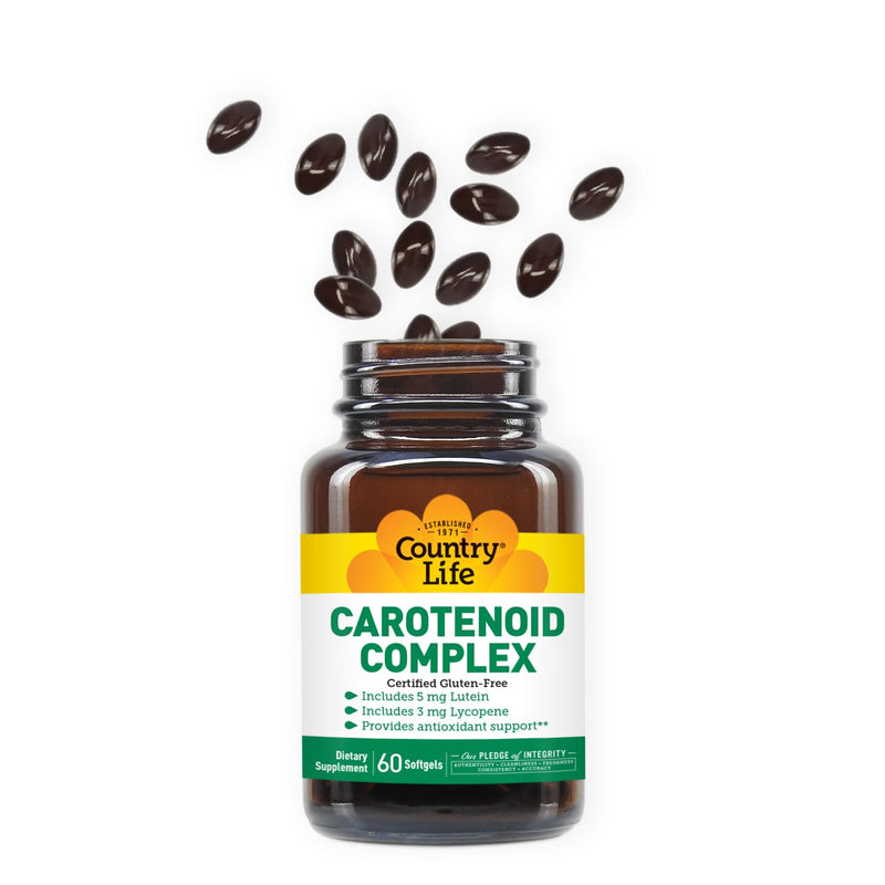 Country Life Carotenoid Complex with Lutein, Lycopene and Astaxanthin, 60 Softgels | Antioxidant Support