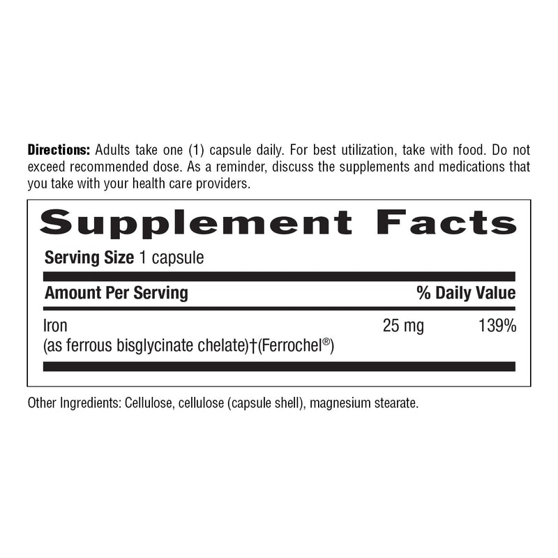 Country Life Easy Iron 25mg Capsules – Ferrochel Non-Constipating Vegan Iron Supplement (Pack of 2)