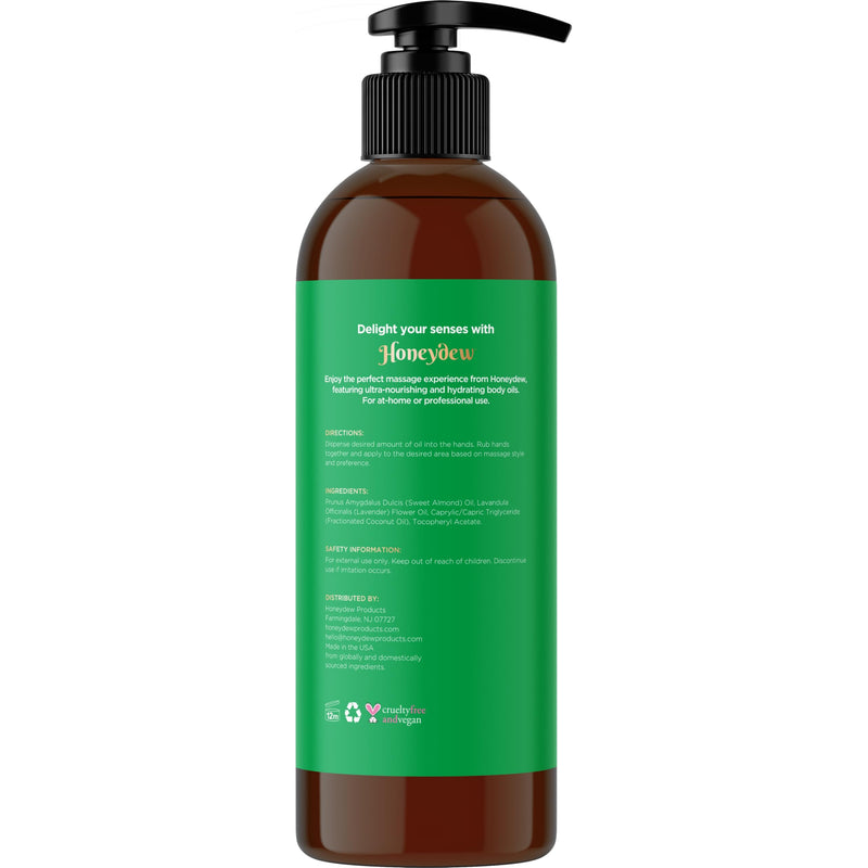 Lavender Massage Oil | Aromatherapy Full-Body Massage Oil for Men & Women – Coconut, Lavender & Sweet Almond | Vegan & Non-GMO