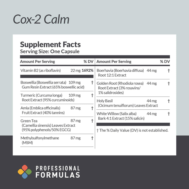 Cox-2 Calm Synergistic Herbal Blend – Turmeric, Boswellia & White Willow | 90 Capsules