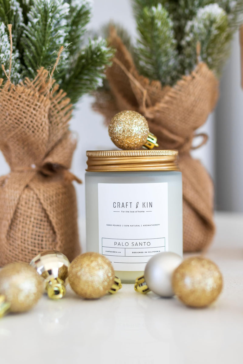 Craft & Kin Palo Santo Candle – 8oz, 45h, Natural Soy
