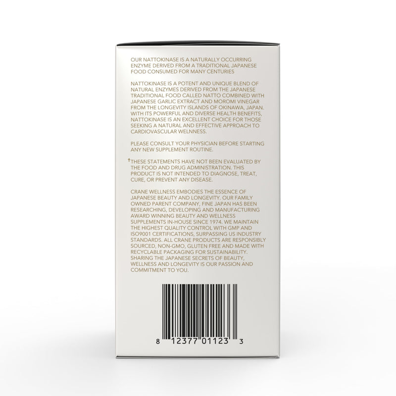 CRANE WELLNESS Nattokinase 6,000 FU | Non-GMO, Vegan, Gluten Free | Made in Japan