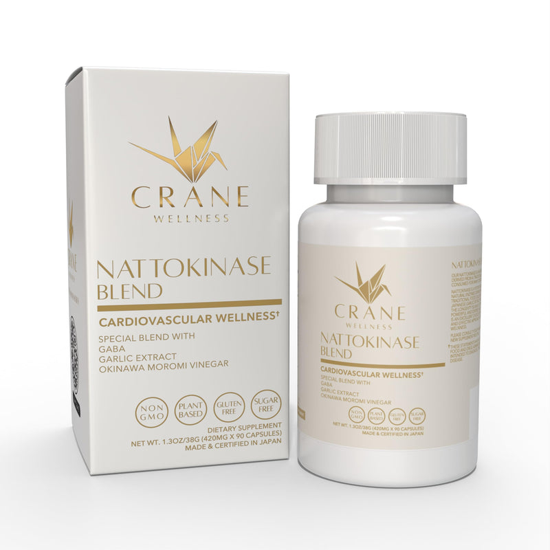 CRANE WELLNESS Nattokinase 6,000 FU | Non-GMO, Vegan, Gluten Free | Made in Japan