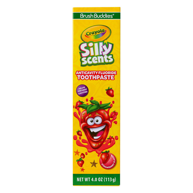 Brush Buddies Crayola Silly Scents Strawberry Flavored Fluoride Toothpaste for Kids 2+
