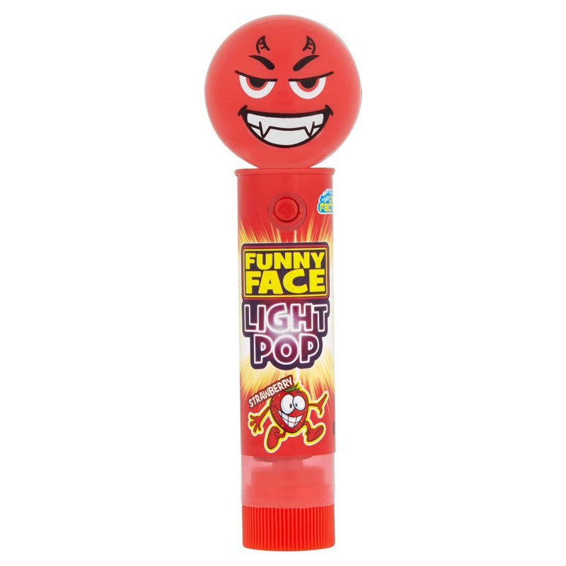 Crazy Candy Factory Funny Face Light Pop Strawberry 11g (Case of 12)