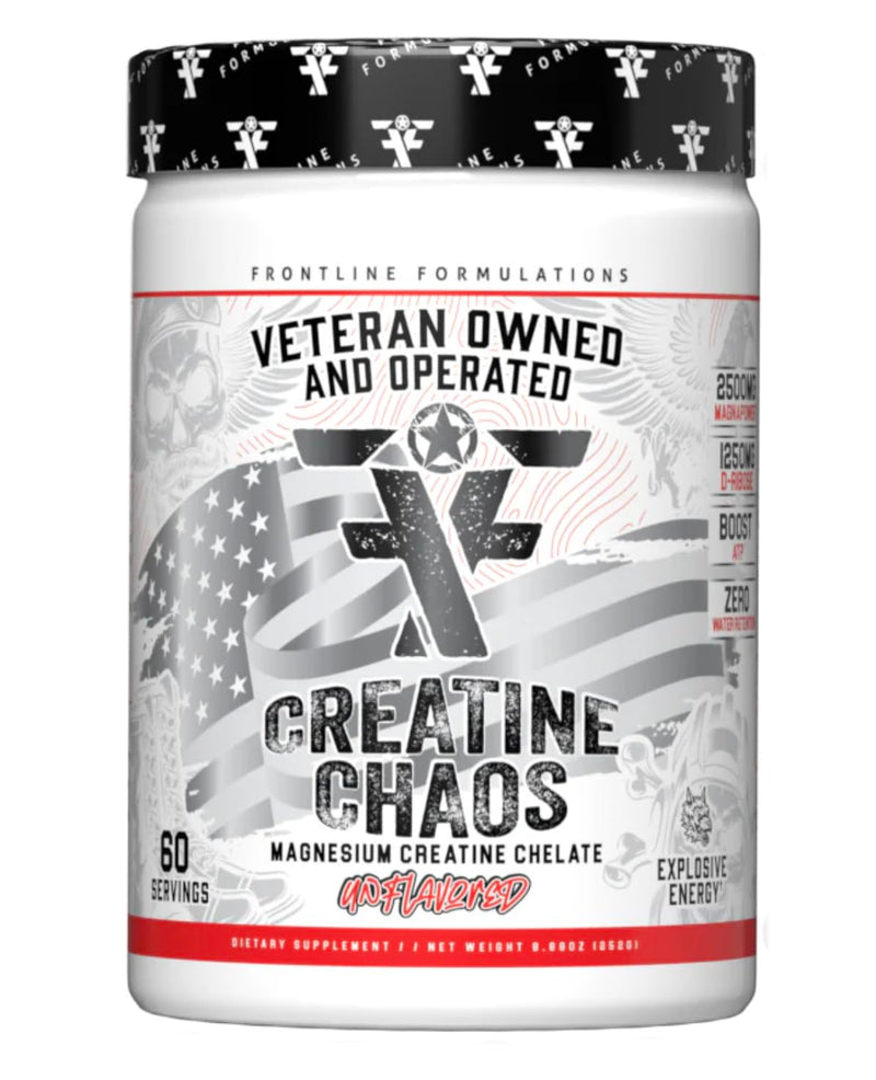 FRONTLINE FORMULATIONS Creatine Chaos – Lean Muscle Growth, Post-Workout, Unflavored (60 Servings)