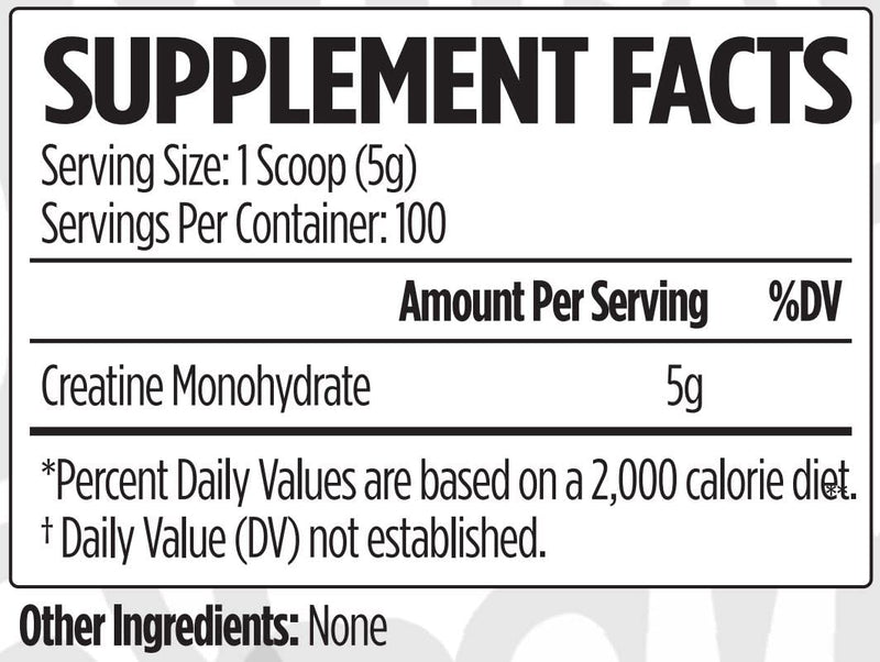 VMI Sports Creatine Monohydrate Powder – 5 g per Serving, 100 Servings, Unflavored