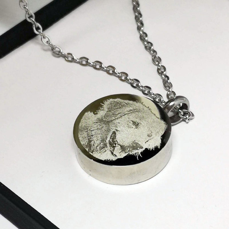 Cremation Ashes Pendant – Stainless Steel Urn Necklace With Photo Engraving