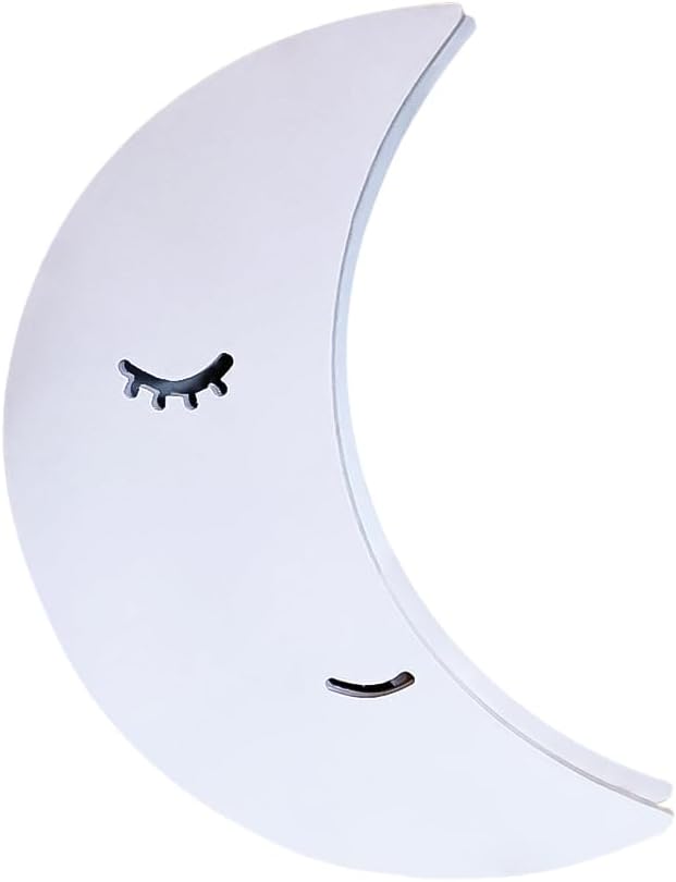 White Wooden LED Moon Night Light