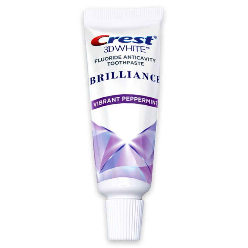 Crest 3D White Brilliance Toothpaste - Vibrant Peppermint (Travel Size 0.85 oz / 24 g) Pack of 8