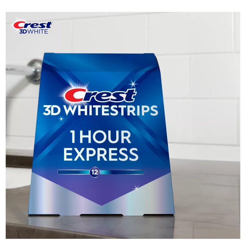 Crest 3D Whitestrips 1-Hour Express – Teeth Whitening Kit, 20 Strips (10 Count Pack)