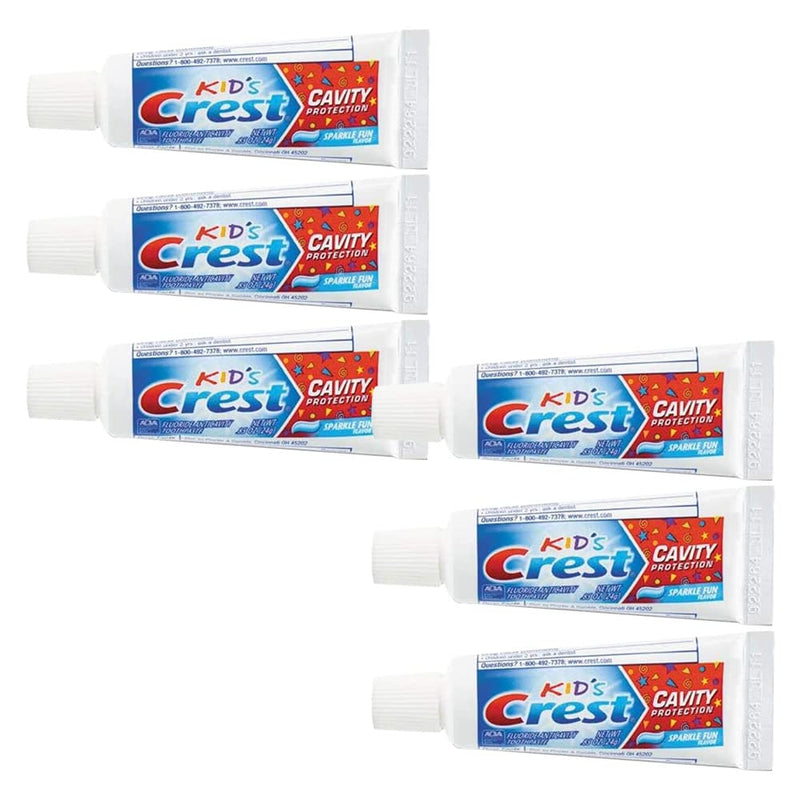 Crest Kids Sparkle Fun Cavity Protection Toothpaste – Travel Size 0.85 oz Pack of 6
