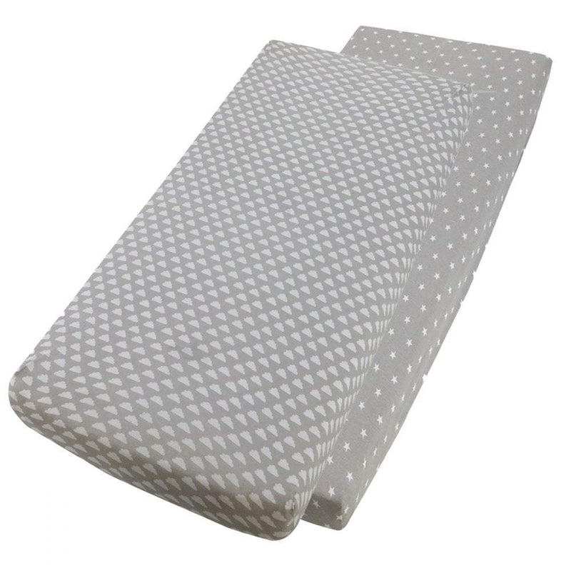 Crib Jersey Fitted Sheets 100% Cotton 40x90cm - Pack Of 2 - Fits All Models