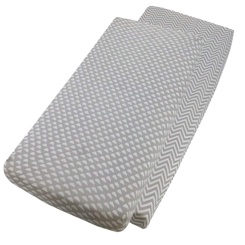 Crib Jersey Fitted Sheets 100% Cotton 40x90cm - Pack Of 2 - Fits All Models