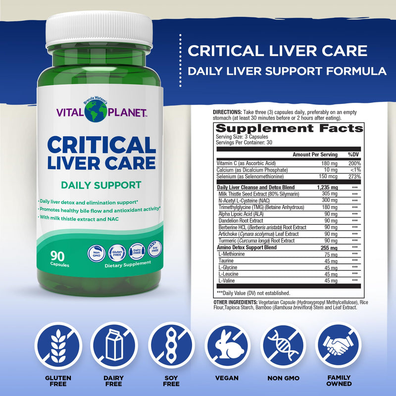 Vital Planet Critical Liver Care - Liver Cleanse & Daily NAC Support