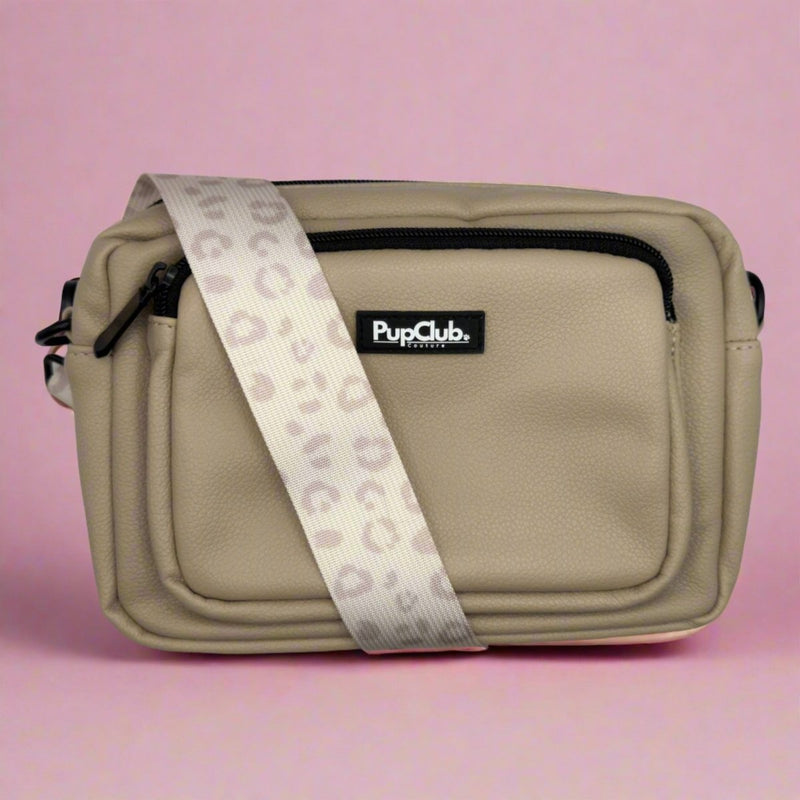 PupClub Dog Crossbody Dog Walking Bag - Vegan Leather Tan