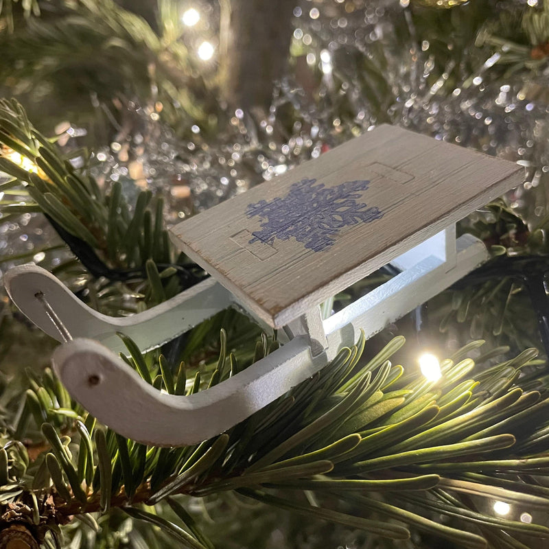 Winter Sledge Bauble - Handmade Decoration