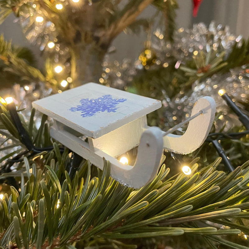 Winter Sledge Bauble - Handmade Decoration