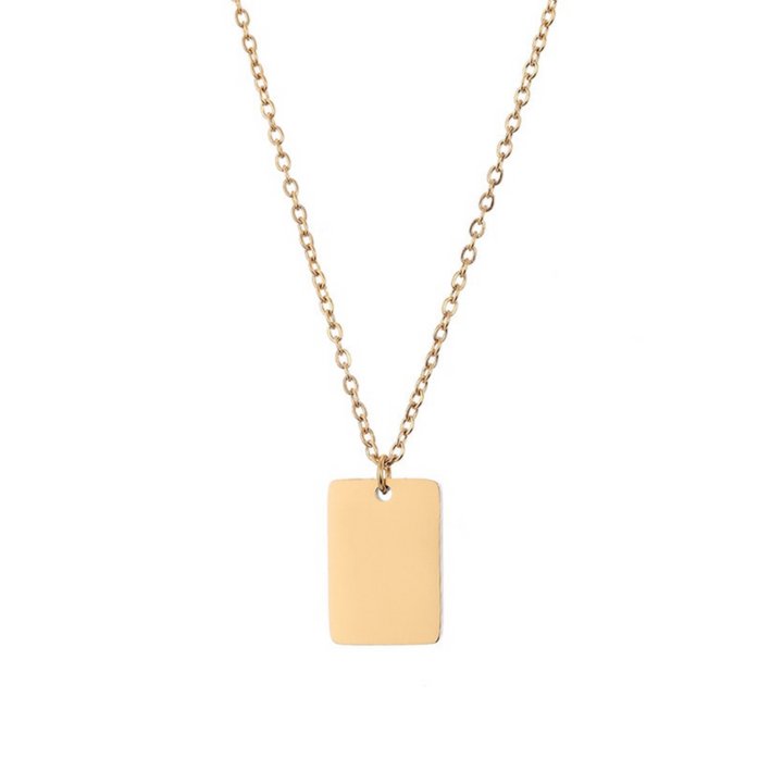 Custom engraved tiny tag necklace