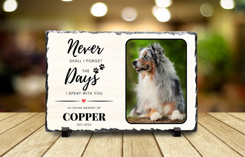 Custom Pet Memorial Slate – Personalised Pet Plaque & Dog Memorial Photo Frame