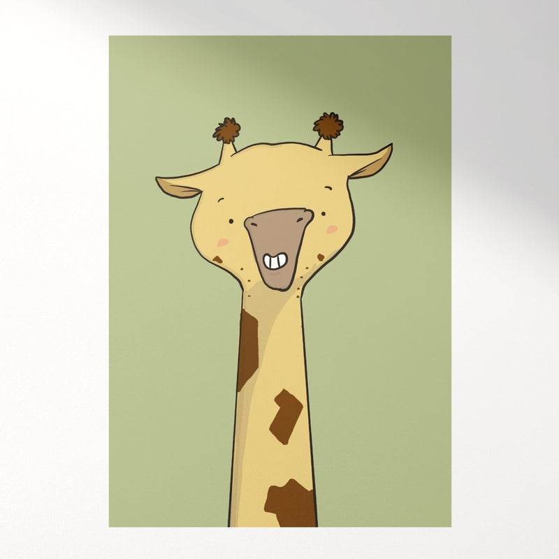 Cute Giraffe Wall Art Print – Safari Nursery Decor UK
