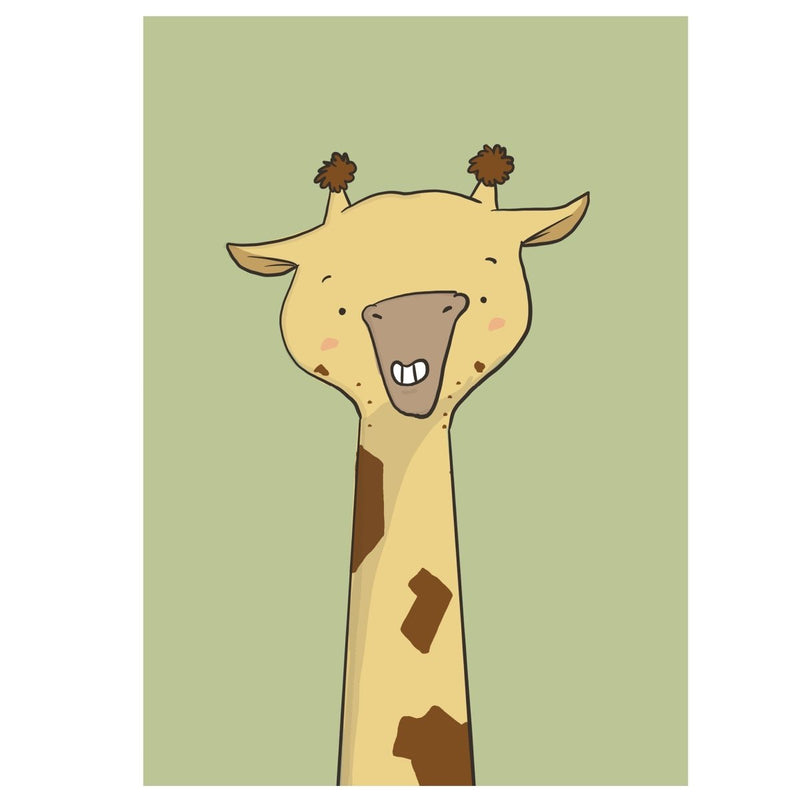 Cute Giraffe Wall Art Print – Safari Nursery Decor UK