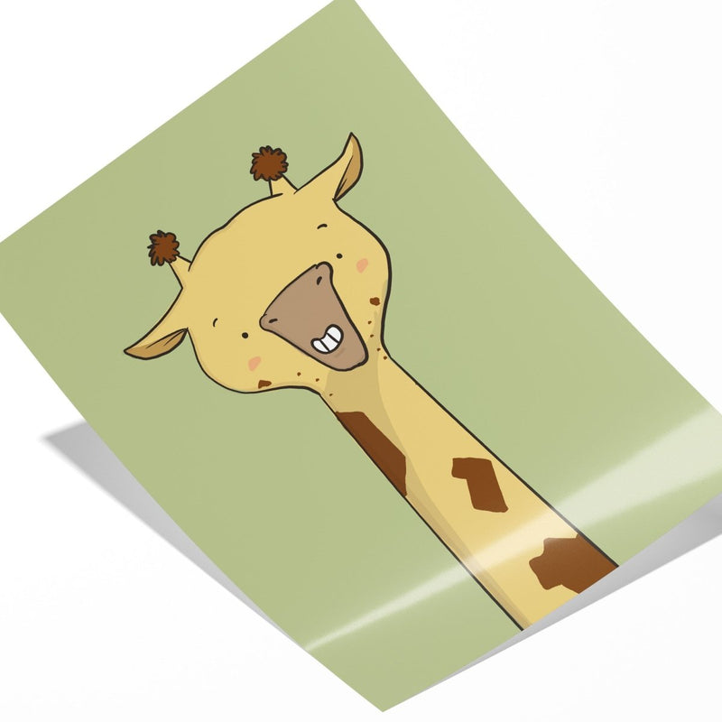 Cute Giraffe Wall Art Print – Safari Nursery Decor UK