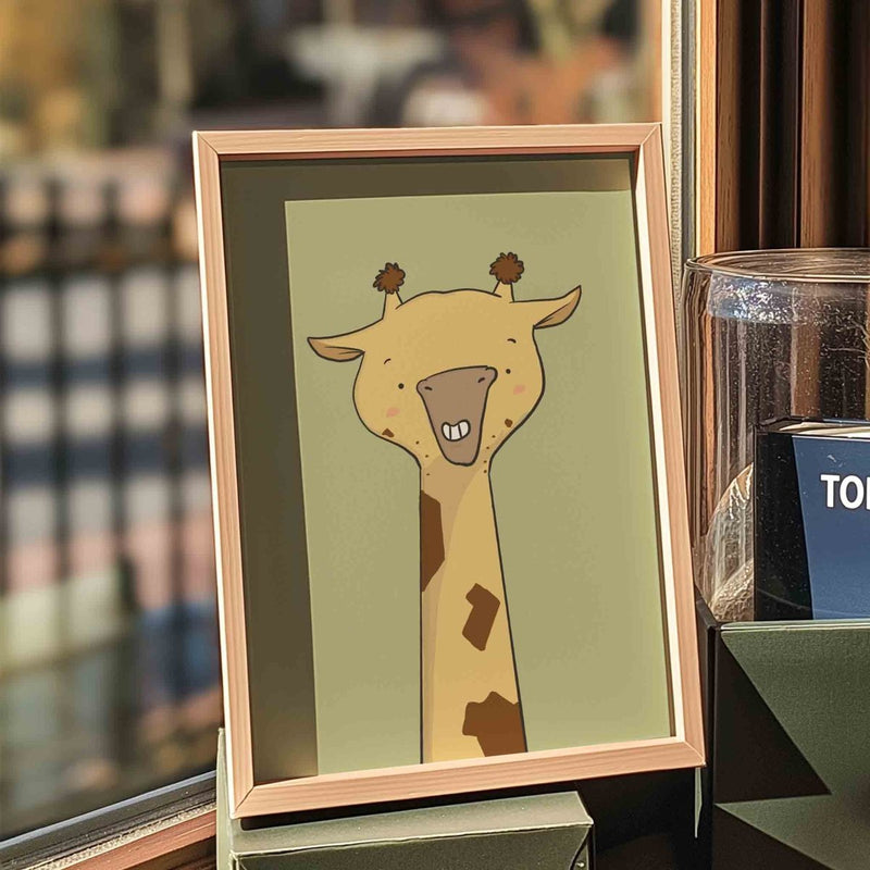 Cute Giraffe Wall Art Print – Safari Nursery Decor UK
