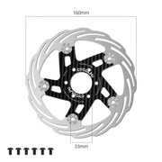 CYCLAMI Bicycle Ultra-Lightweight Carbon Fiber Brake Rotor Center-lock 6-bolt Disc Brake, 160mm, 180mm - InStock