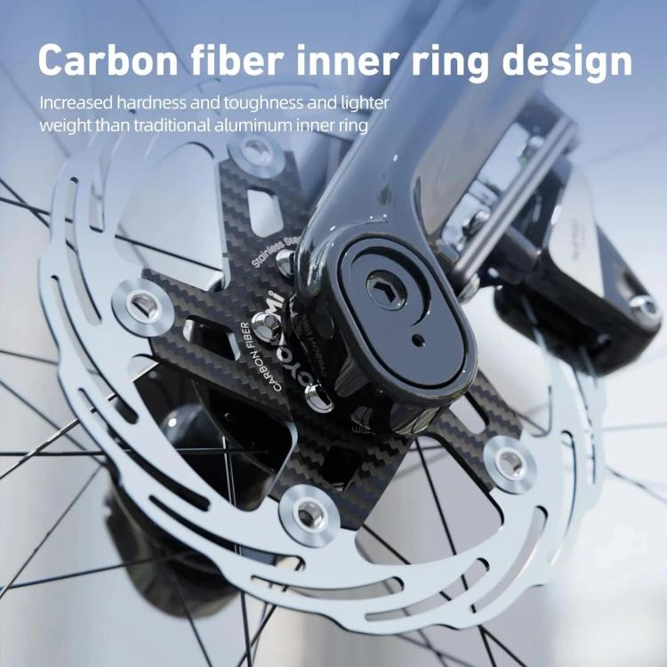CYCLAMI Bicycle Ultra-Lightweight Carbon Fiber Brake Rotor Center-lock 6-bolt Disc Brake, 160mm, 180mm - InStock