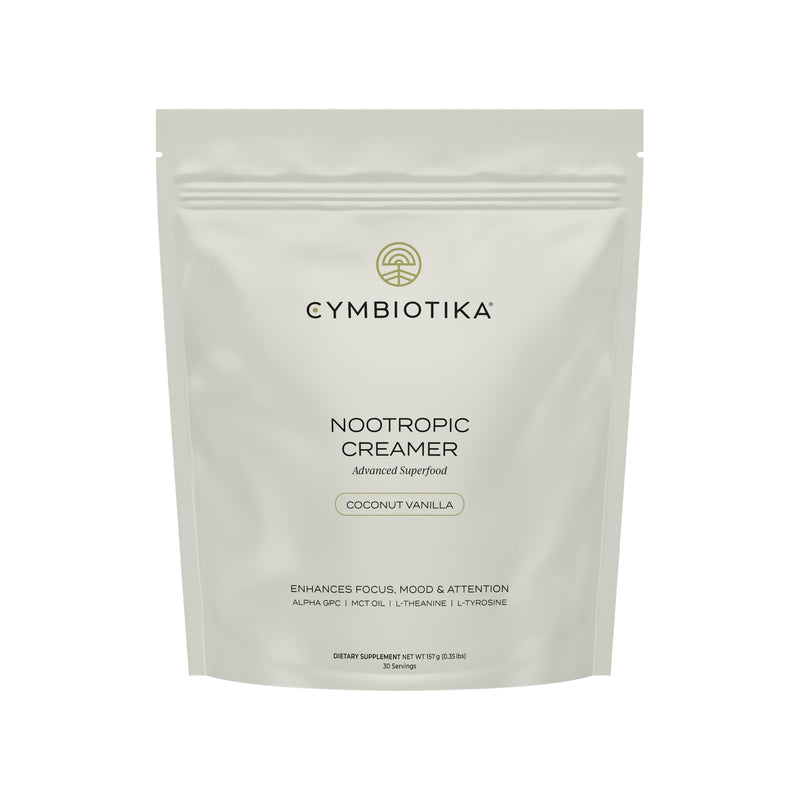 CYMBIOTIKA Nootropic Creamer – MCT Coffee Creamer with Alpha GPC & L-Theanine for Focus, Energy & Mental Clarity – Coconut Vanilla, 30 Servings