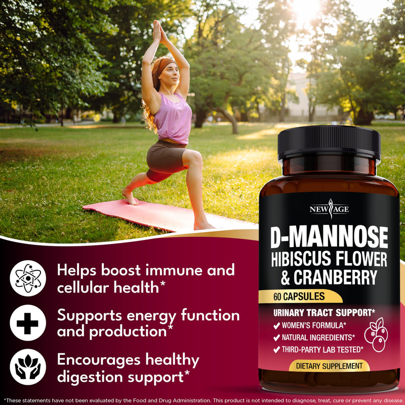 D-Mannose with Cranberry & Hibiscus - High Strength Urinary Tract Health (120 Capsules)