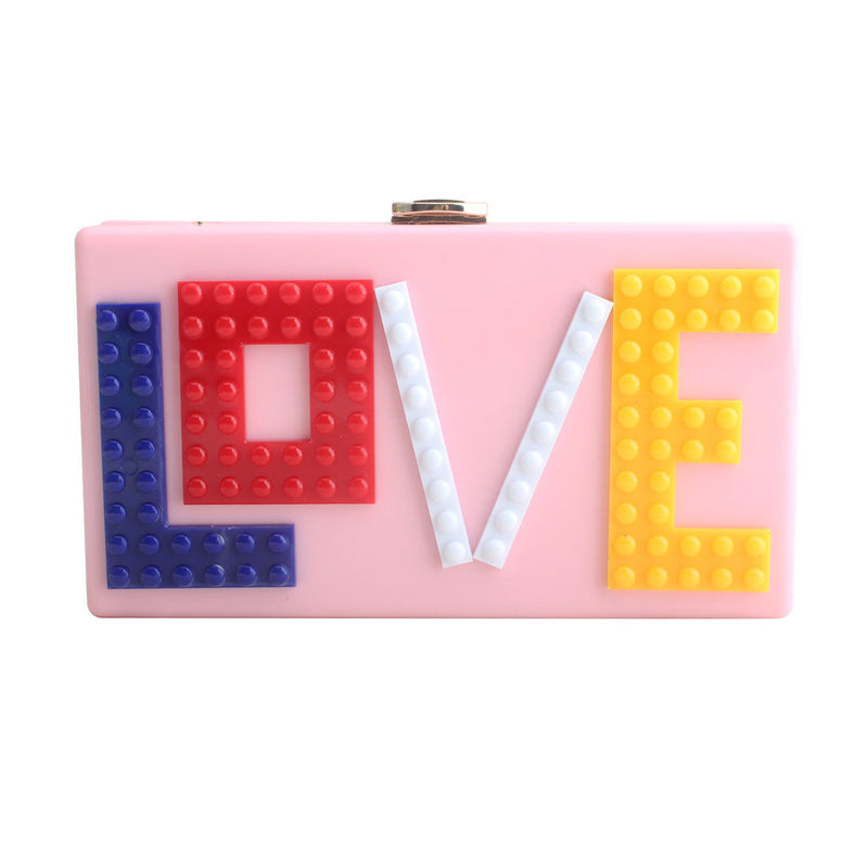 Letter Stitching One-shoulder Messenger Acrylic Bag